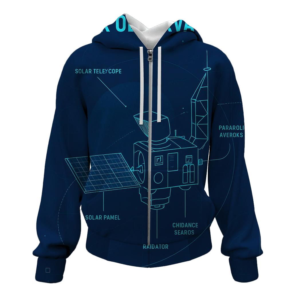 Solar Observatory Blueprint Poster heavyweight hoodies