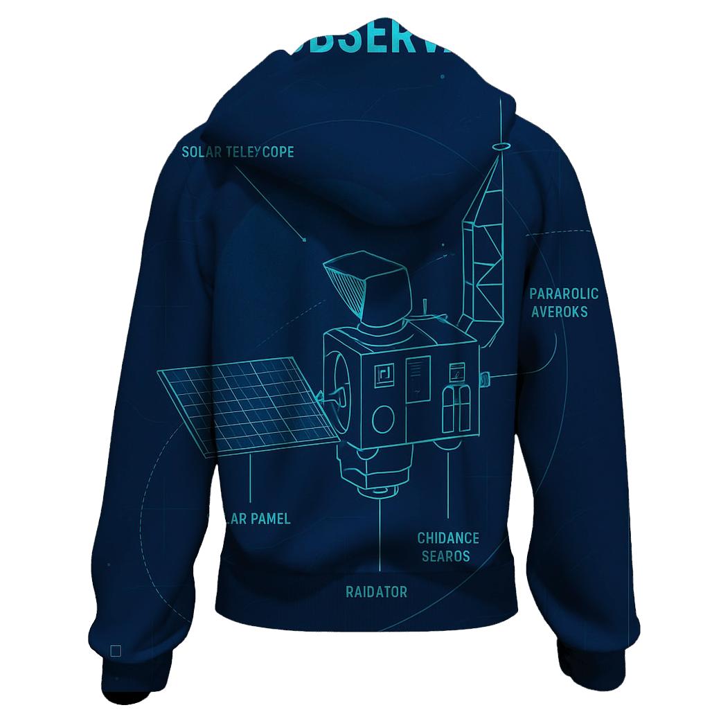 Solar Observatory Blueprint Poster heavyweight hoodies