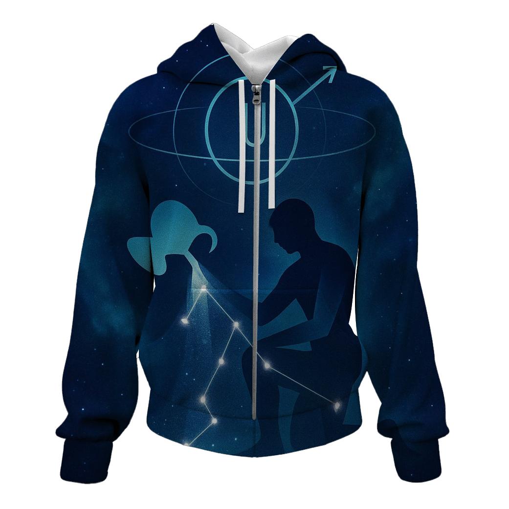Aquarius Uranus Retrograde Star Pourer heavyweight hoodies