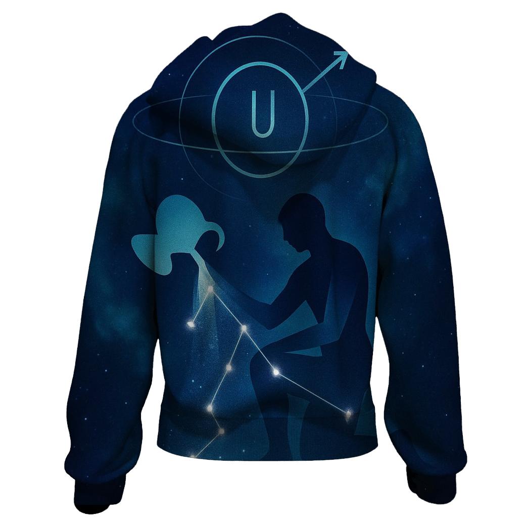 Aquarius Uranus Retrograde Star Pourer heavyweight hoodies