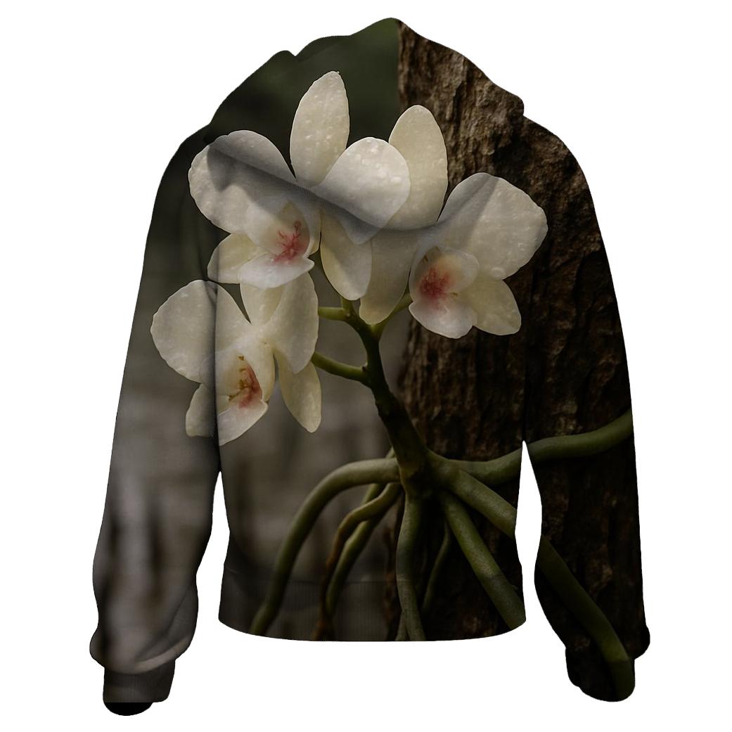 Epiphyte Orchid Roots On Mangrove Bark After Rain premium hoodies