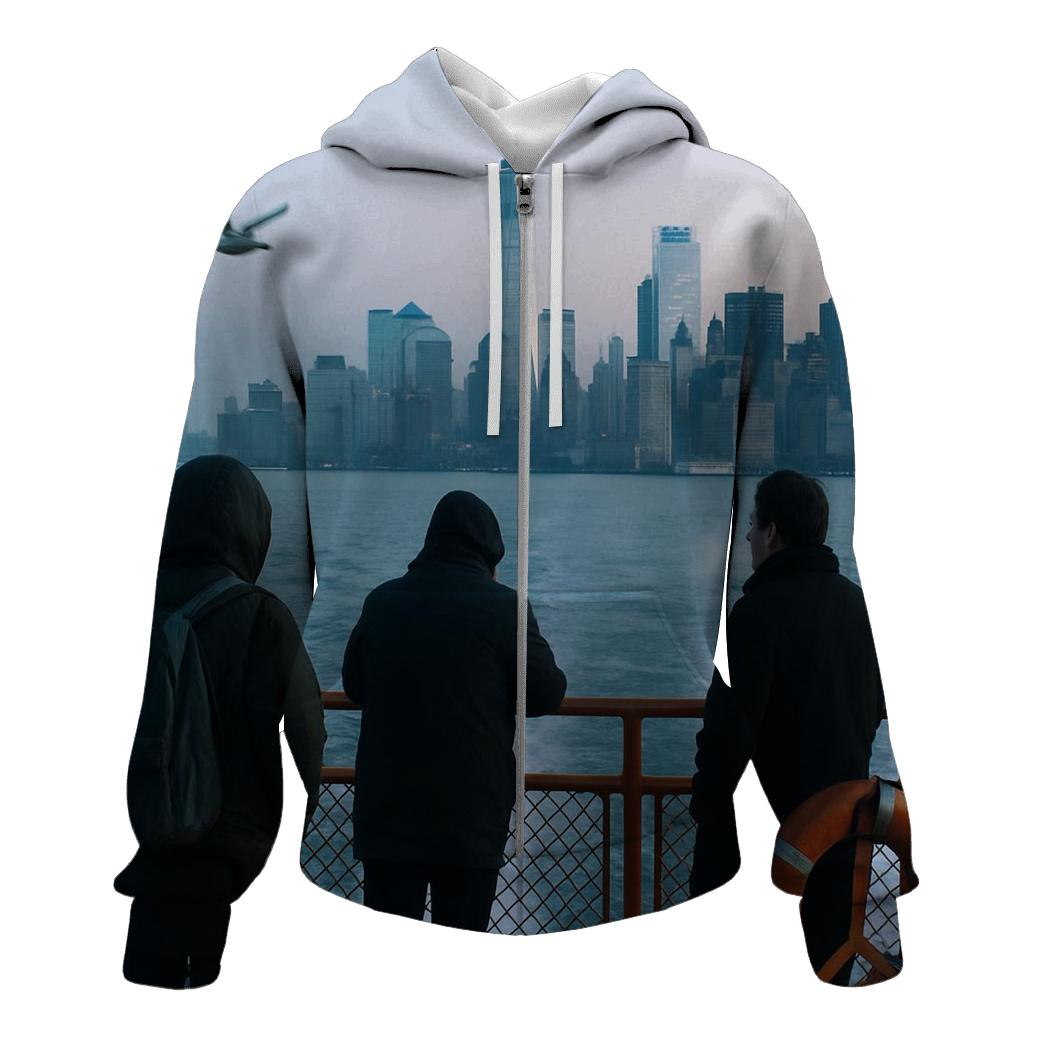 First Ferry Light Over Lower Manhattan graphic hoodies