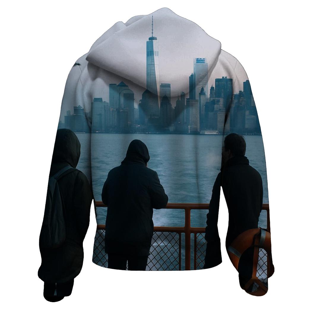 First Ferry Light Over Lower Manhattan graphic hoodies