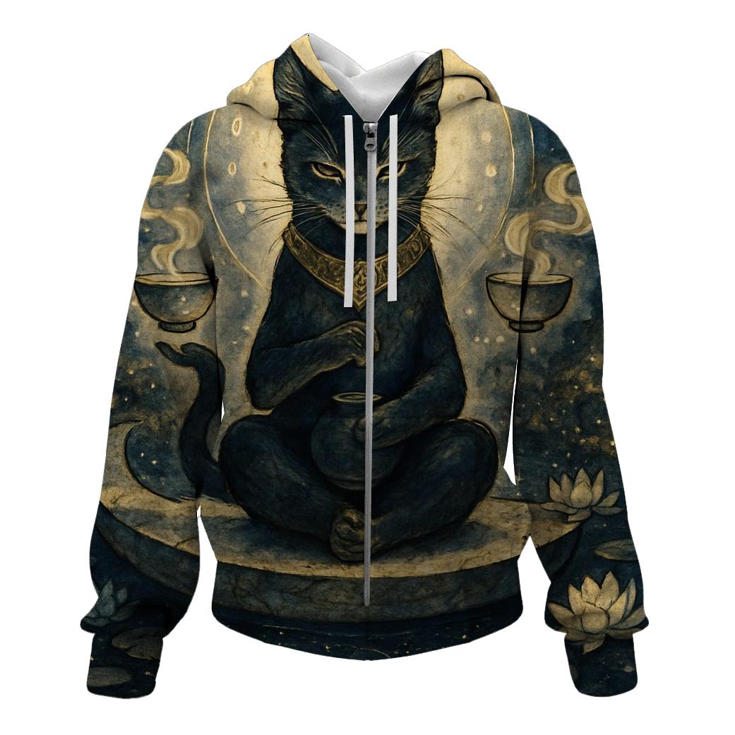 Lunar Tea Ceremony Guardian Cat heavyweight hoodies