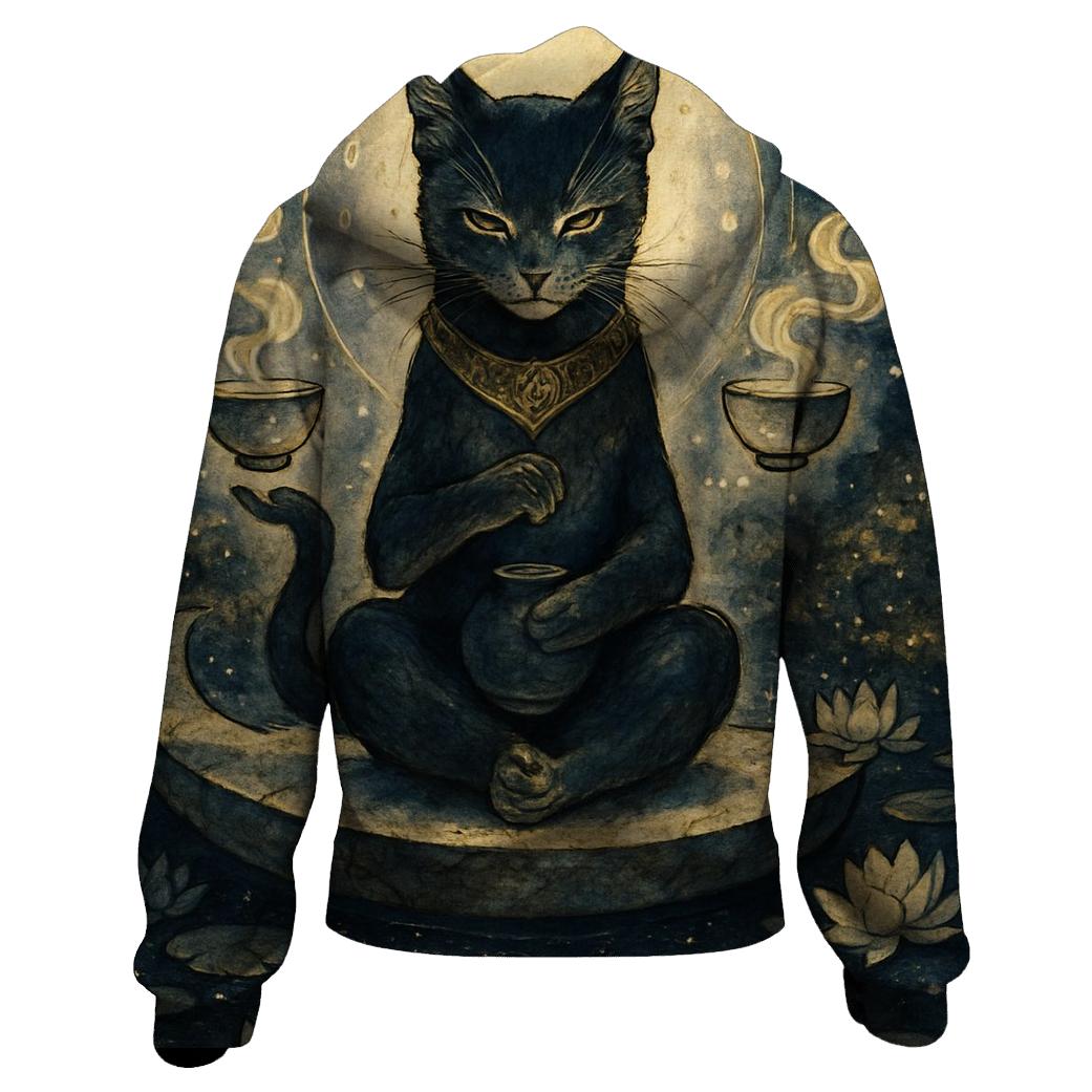 Lunar Tea Ceremony Guardian Cat heavyweight hoodies