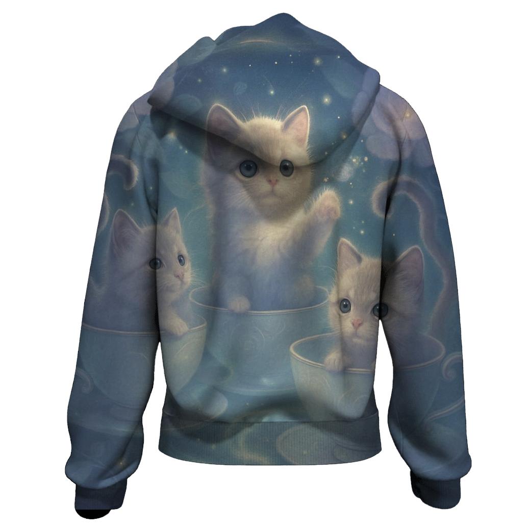 Moonlit Teacup Kitten Carousel heavyweight hoodies