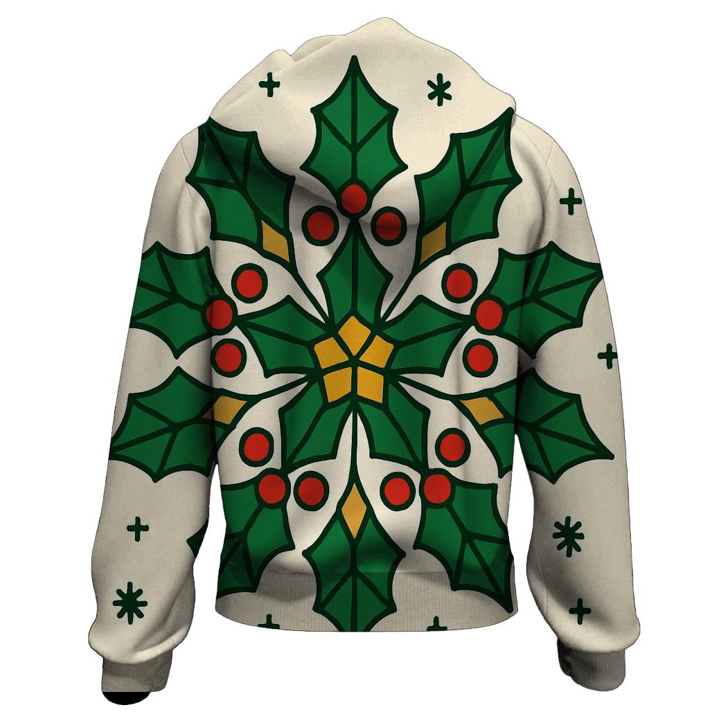 Celestial Holly Star Lattice printed hoodies