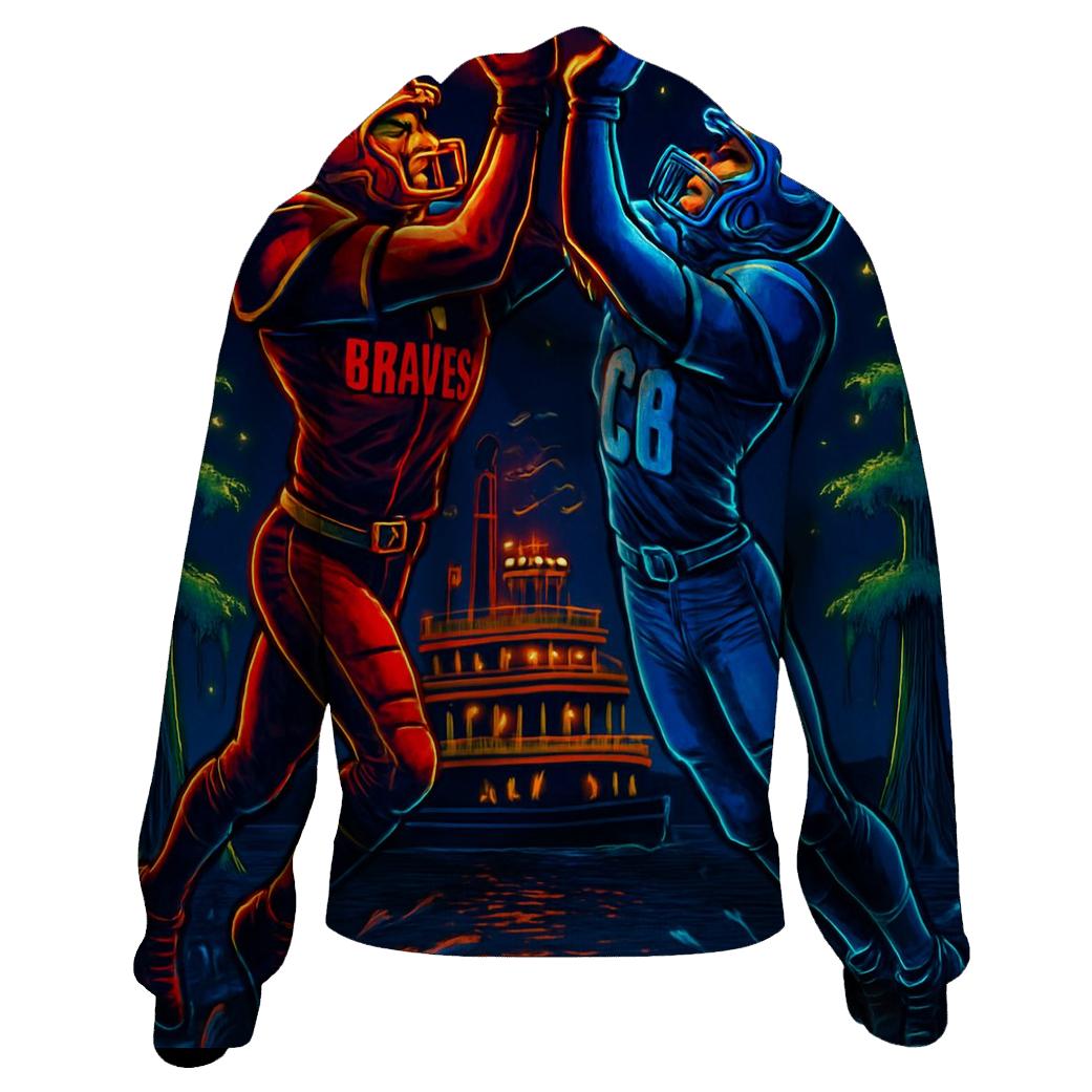 Neon Bayou Night Fight Braves Versus Cubs printed hoodies