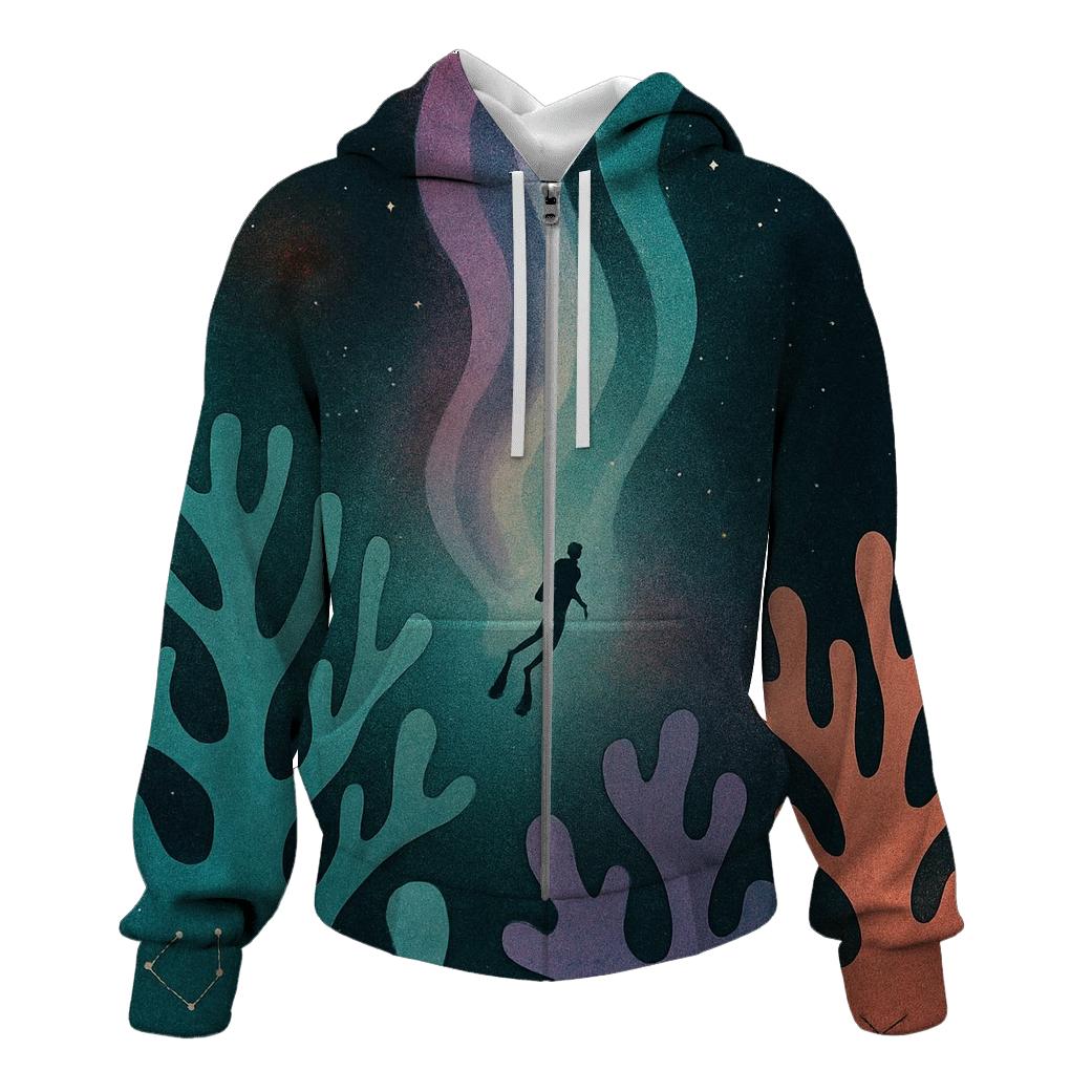 Aurora Reef Cosmic Collage hoodie trends