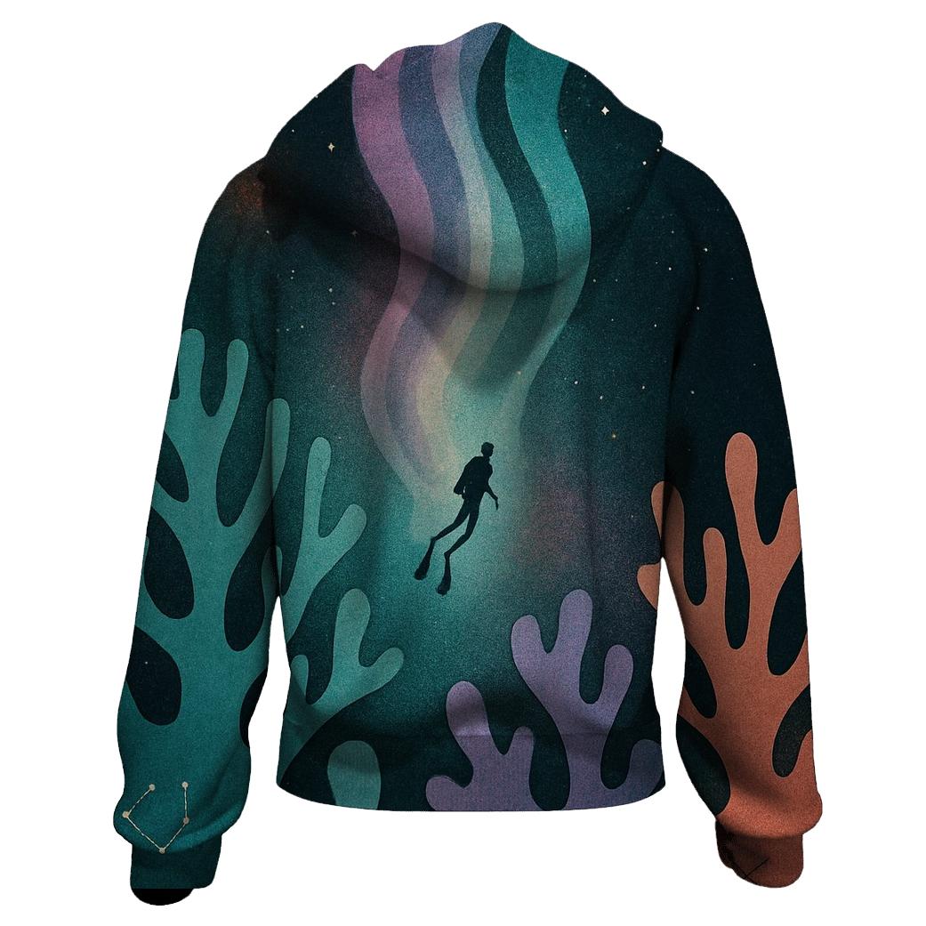 Aurora Reef Cosmic Collage hoodie trends