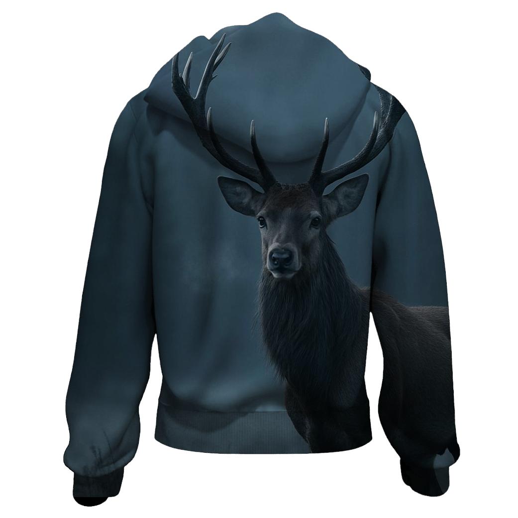 Mist Edge Stag Red Deer embroidered hoodies