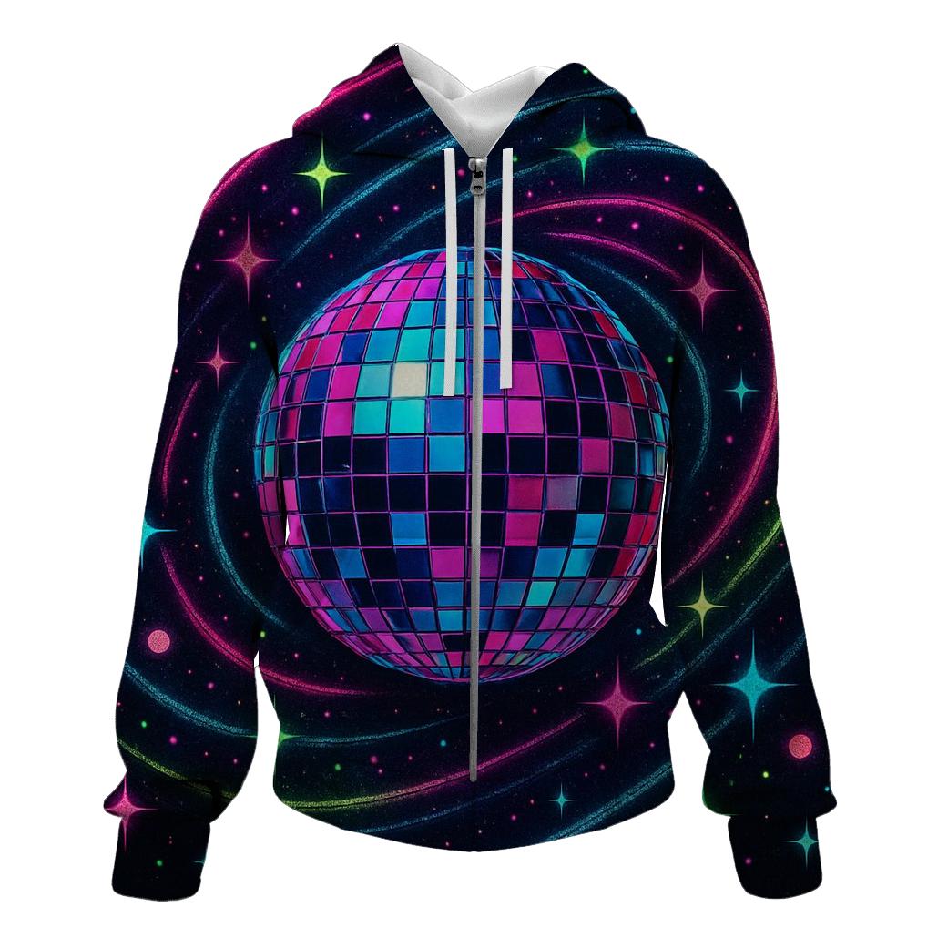 Neon Disco Orbital premium hoodies