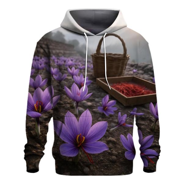 Saffron Crocus Harvest In A Stone Terrace Field hoodies fashion