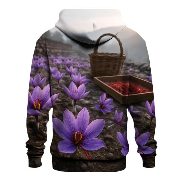 Saffron Crocus Harvest In A Stone Terrace Field hoodies fashion