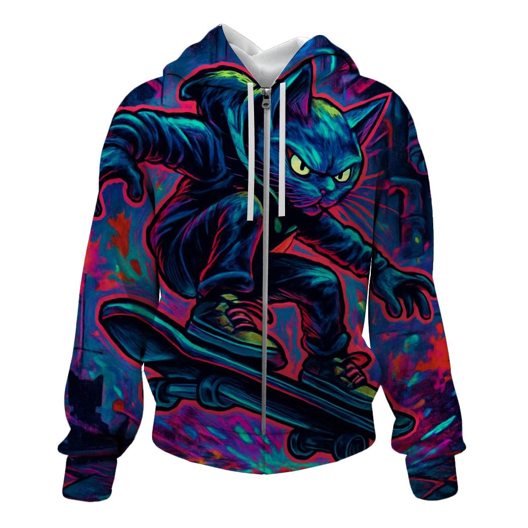 Prismatic Skatepark Alley Cat Mirage heavyweight hoodies