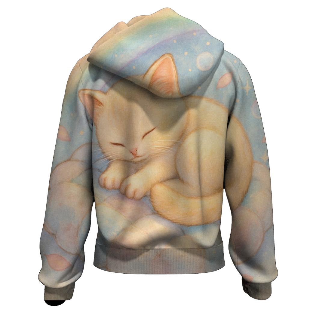 Aurora Quilt Cloud Kitten zip-up hoodies