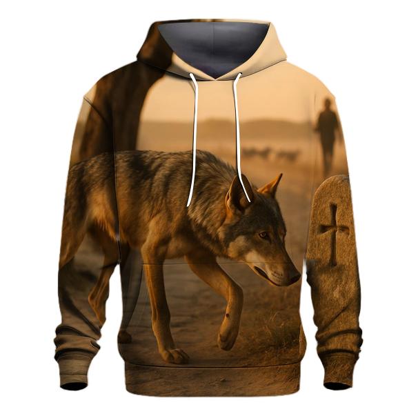 Iberian Wolf Along The Transhumance Stone Way designer hoodies