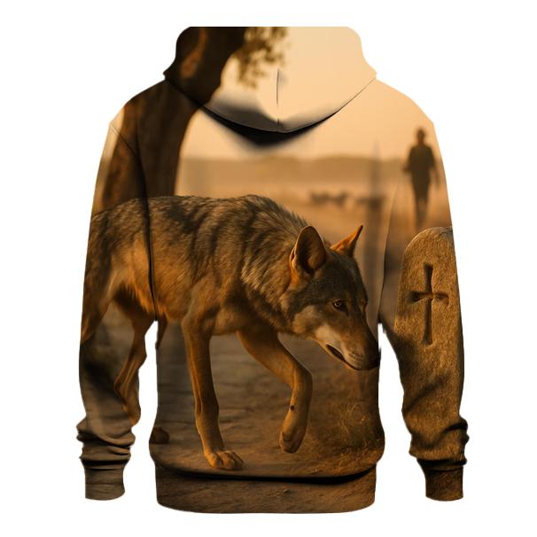 Iberian Wolf Along The Transhumance Stone Way designer hoodies