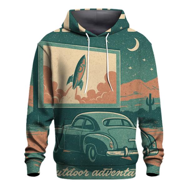Weathered Space Age Drive In Cinema Poster custom hoodies