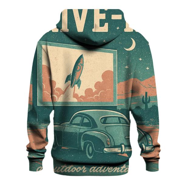 Weathered Space Age Drive In Cinema Poster custom hoodies