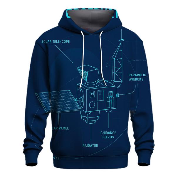 Solar Observatory Blueprint Poster embroidered hoodies