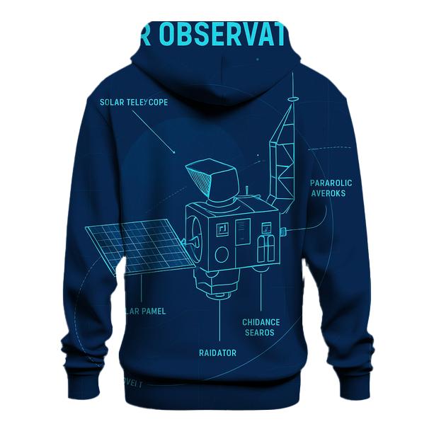 Solar Observatory Blueprint Poster embroidered hoodies