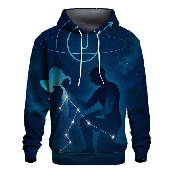Aquarius Uranus Retrograde Star Pourer printed hoodies