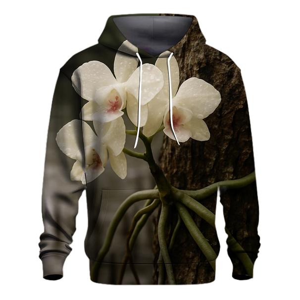 Epiphyte Orchid Roots On Mangrove Bark After Rain printed hoodies