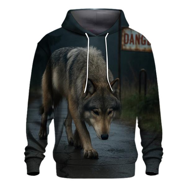 Gray Wolf In The Chernobyl Forest Edge custom hoodies