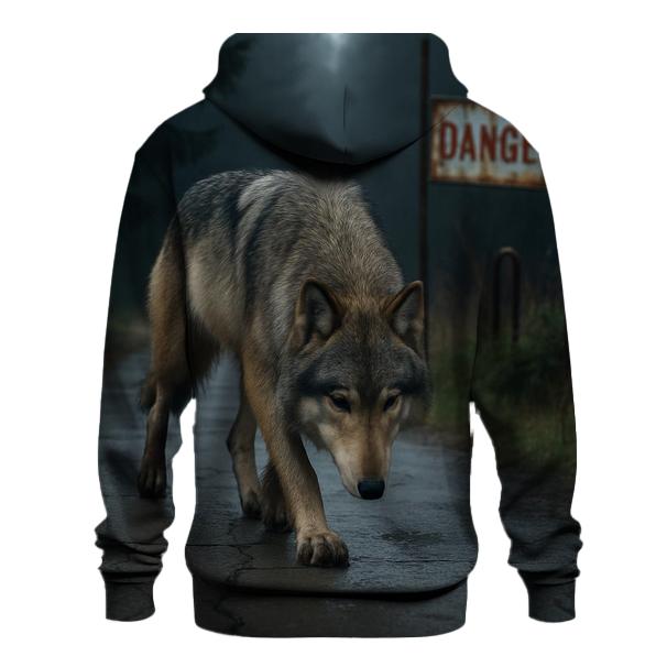 Gray Wolf In The Chernobyl Forest Edge custom hoodies