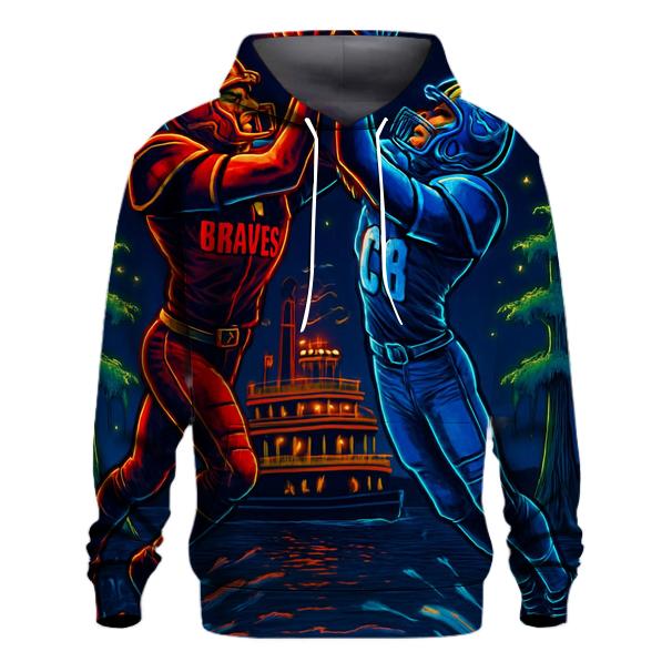 Neon Bayou Night Fight Braves Versus Cubs graphic hoodies