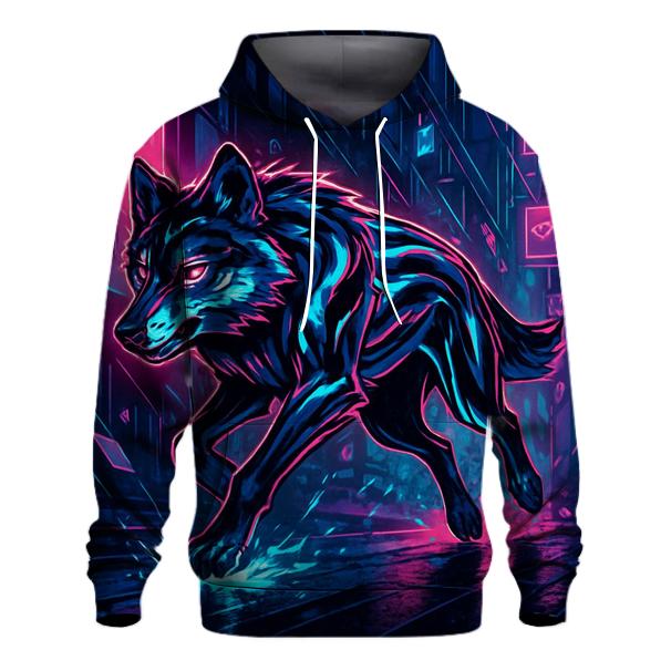Neon Alley Mirror Shard Wolf custom hoodies
