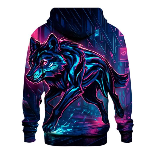 Neon Alley Mirror Shard Wolf custom hoodies