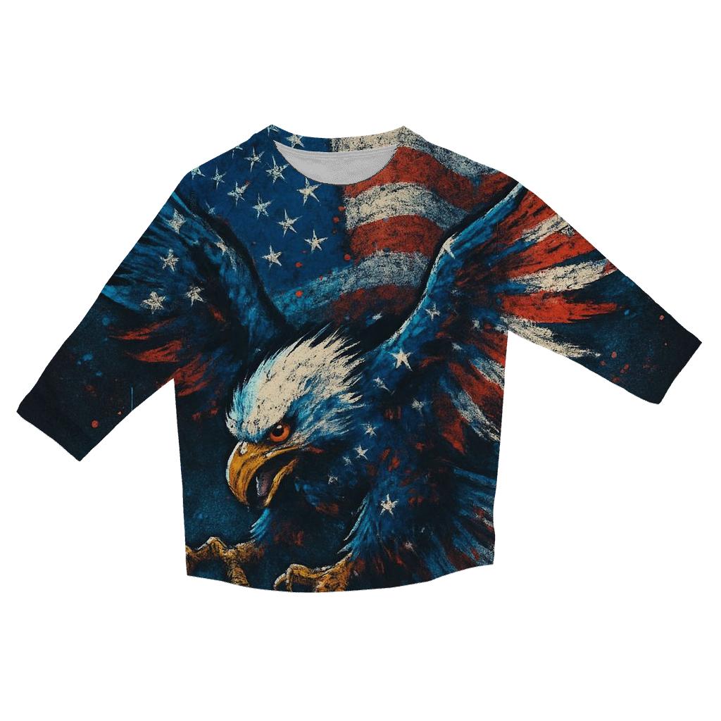 Liberty Lightning Crest trendy 3/4 sleeve tops