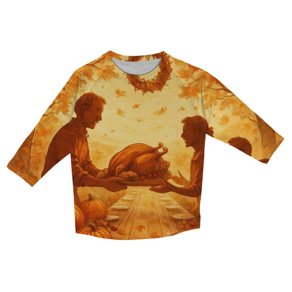 Sunset Feast Under Maple Canopy cotton quarter sleeve shirts