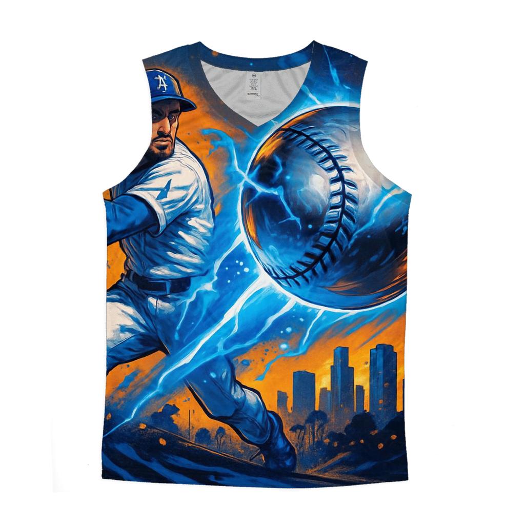 Chrome Fastball Over Sunset Boulevard graphic print tank tops