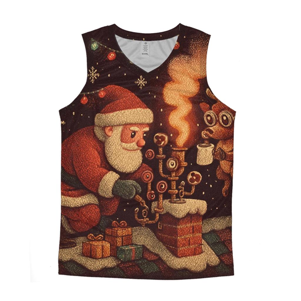 Santa Rooftop Hot Cocoa Lab casual summer tank tops