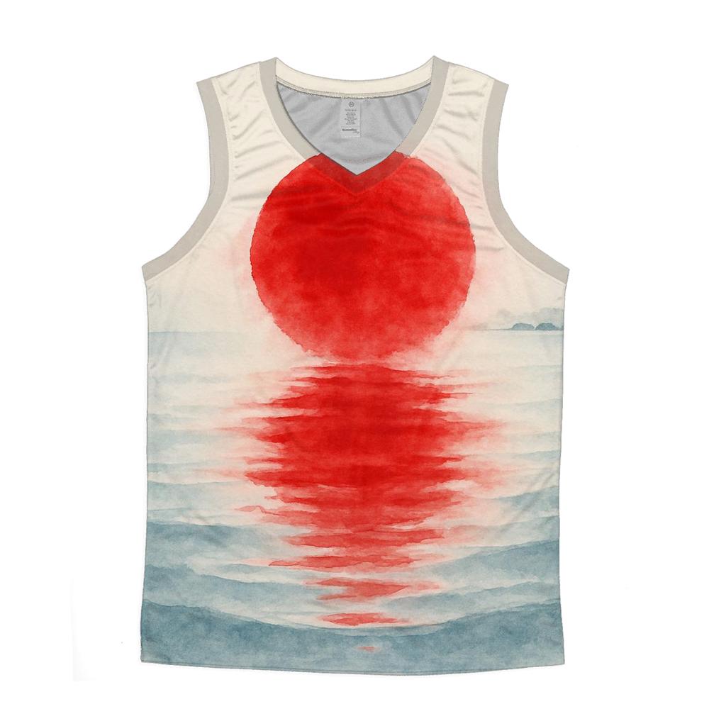 Japan Rising Sun Watercolor Tide designer workout tanks