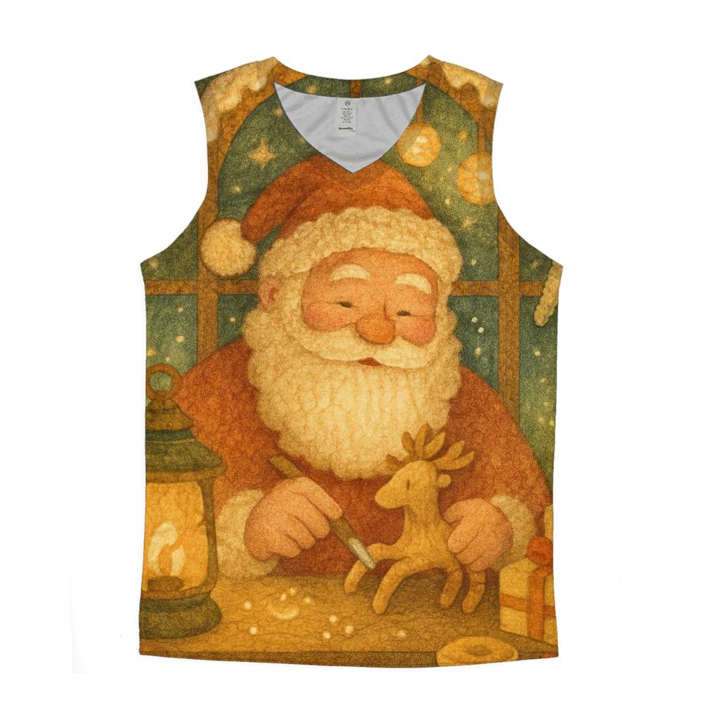 Gingerbread Workshop Lantern Santa custom tank tops
