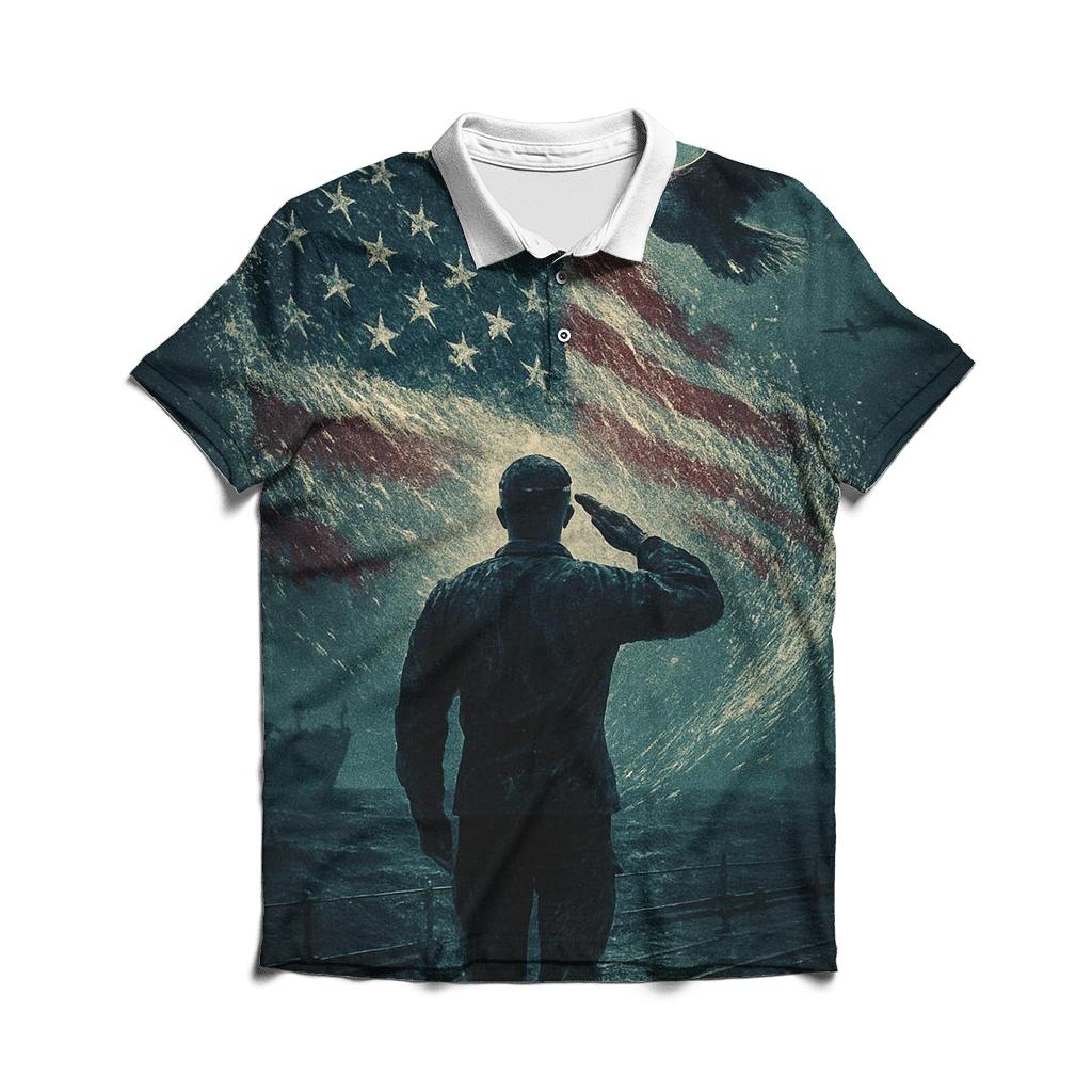 Liberty Afloat Honor Wake embroidered polo tops