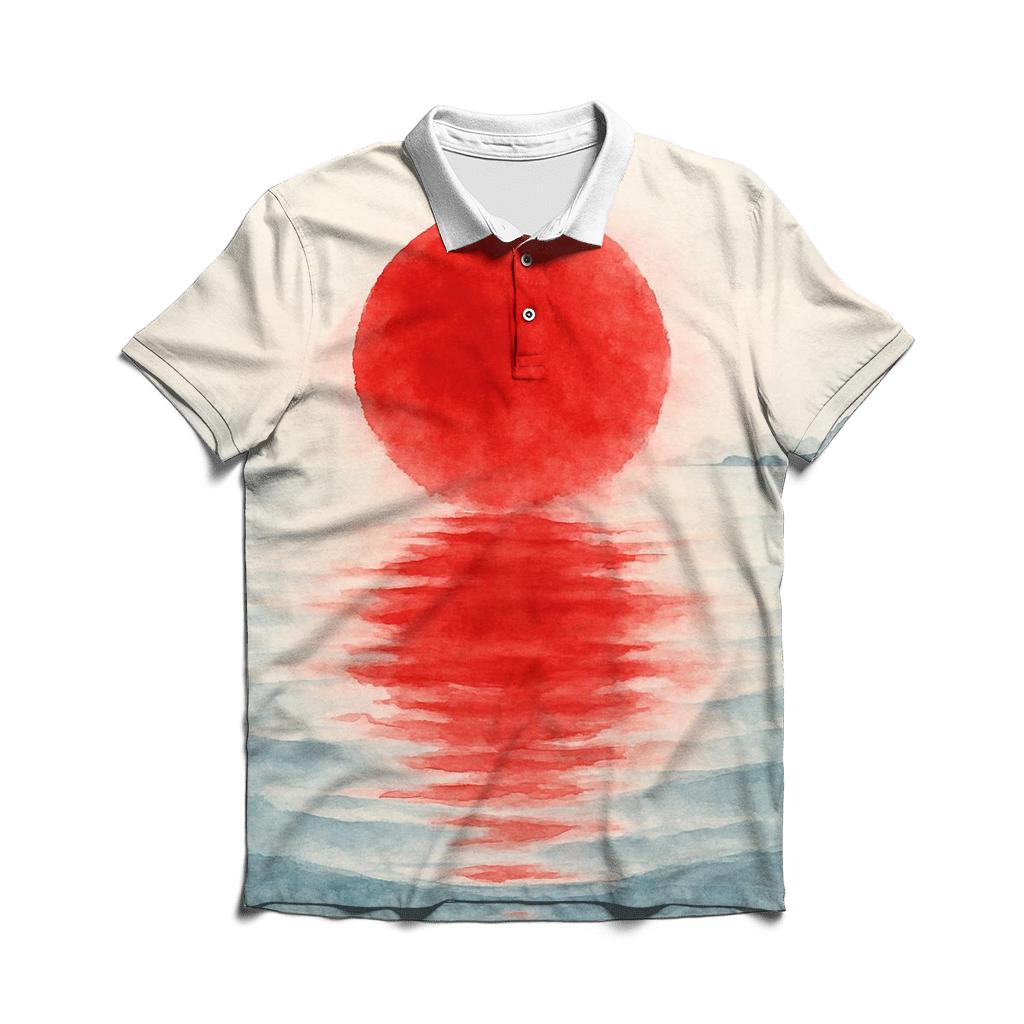 Japan Rising Sun Watercolor Tide personalized polo shirts