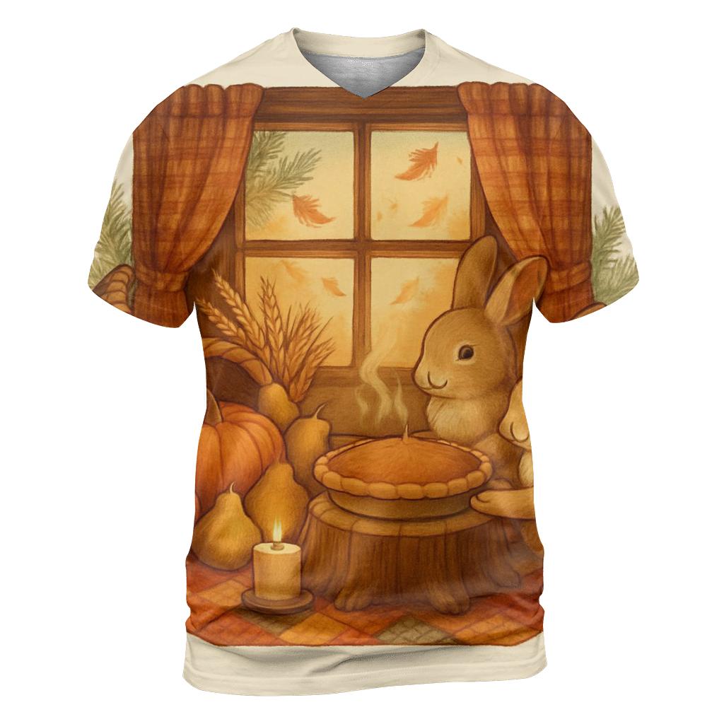 Candlelit Cornucopia Cottage unique graphic print tees
