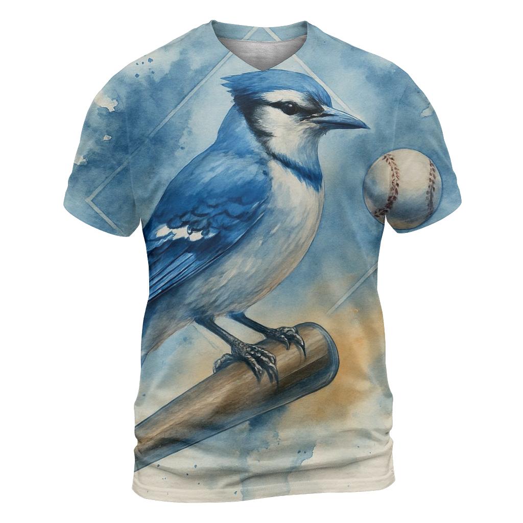 Bat Grip Reverie With Blue Jays Flight statement graphic shirts