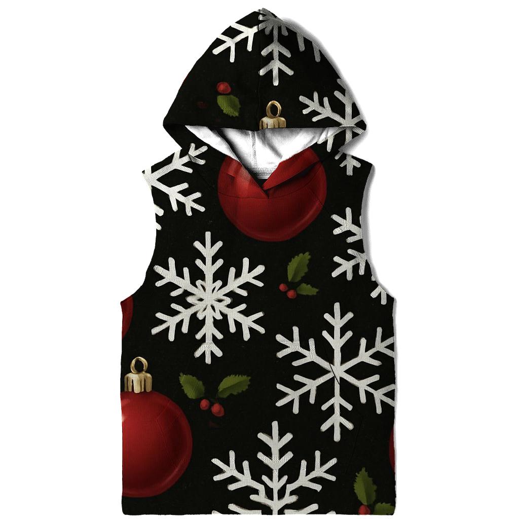 Crimson Ornament Snowflake Tessellation On Midnight Black custom hoodies