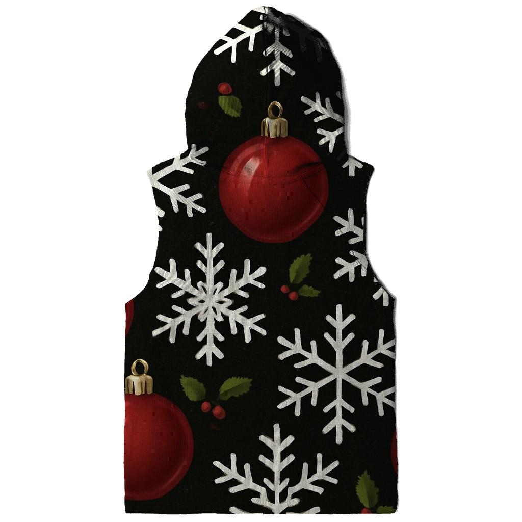 Crimson Ornament Snowflake Tessellation On Midnight Black custom hoodies