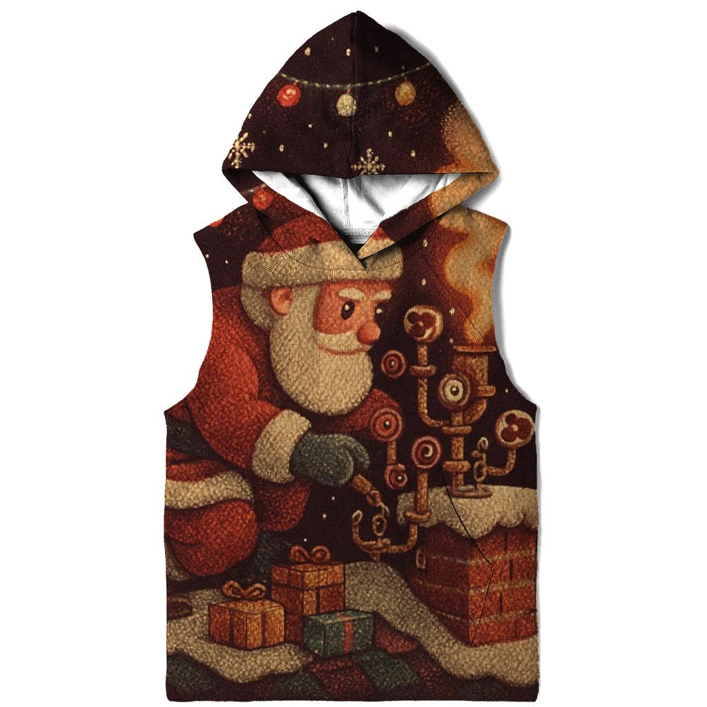 Santa Rooftop Hot Cocoa Lab printed hoodies