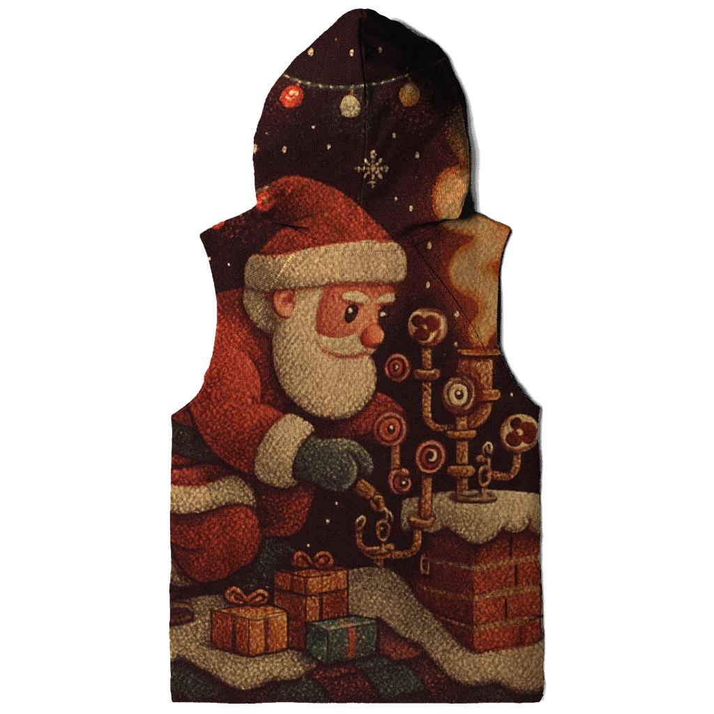 Santa Rooftop Hot Cocoa Lab printed hoodies