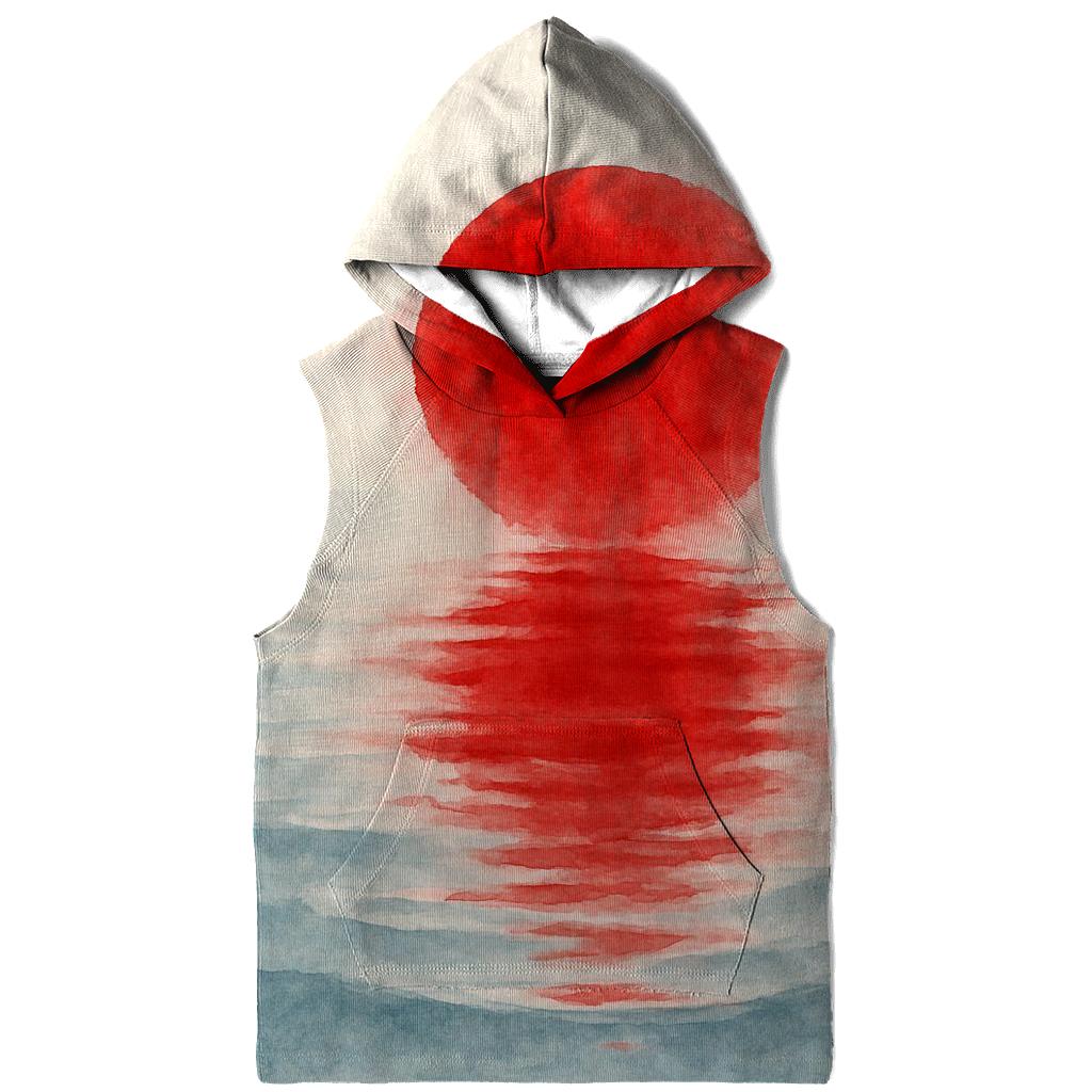 Japan Rising Sun Watercolor Tide graphic hoodies