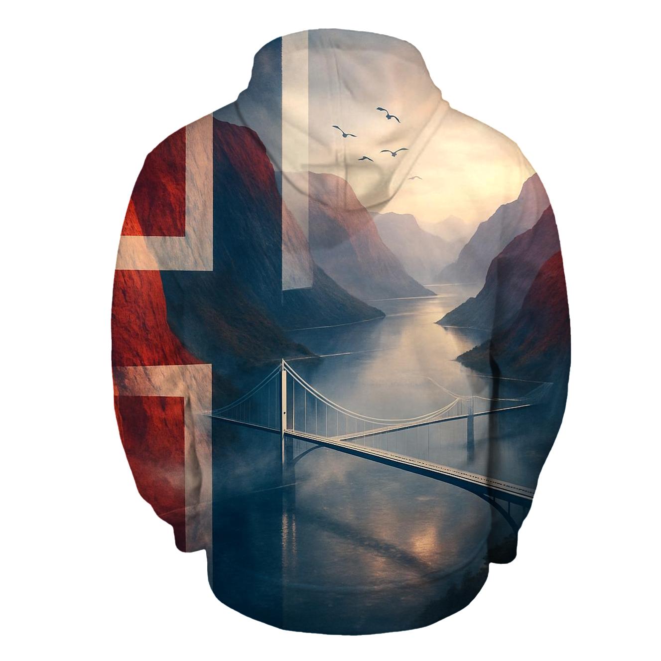 Norway Fjord Aurora Flagscape hoodies fashion