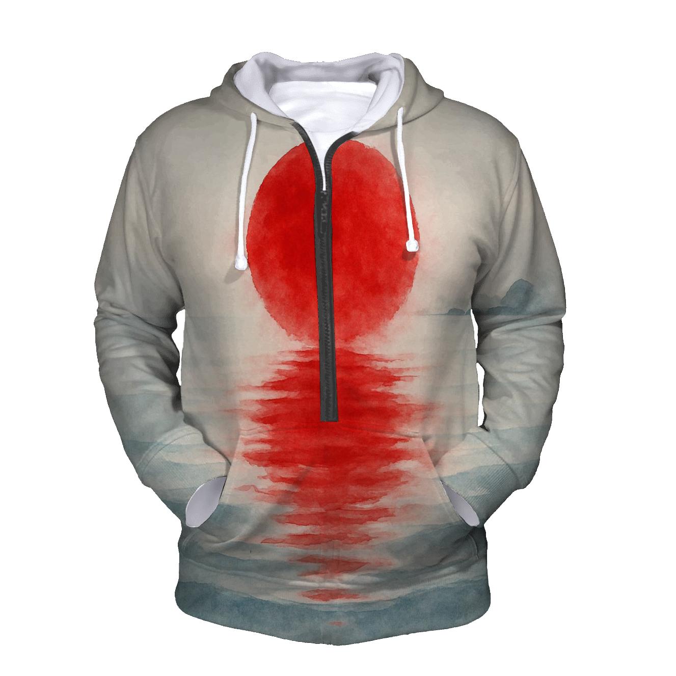 Japan Rising Sun Watercolor Tide pullover hoodies